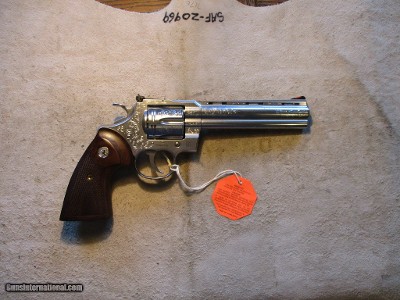 Colt Python Stainless Factory Engraved Armory C+, 6” Custom Shop SP6WTS