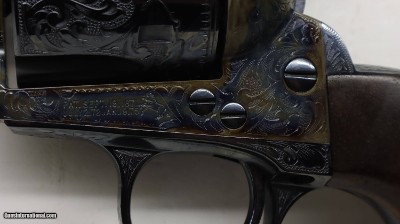 Colt SAA Custom ShopC Expert Hand Engraved Turkish Grips - Image 7 of 19