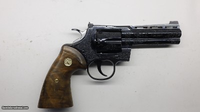 Colt BLUE Python Factory Master Hand Engraved C , 357 Mag 4.25