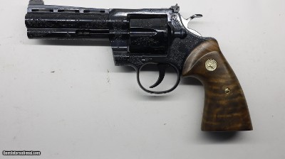 Colt BLUE Python Factory Master Hand Engraved C , 357 Mag 4.25