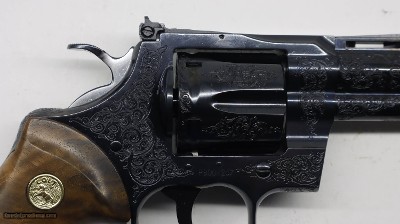 Colt BLUE Python Factory Master Hand Engraved C , 357 Mag 4.25