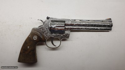 Colt Python Factory Hand Engraved D Level, 357 Mag 6