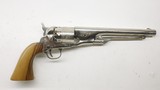 Colt 1860 Army 44 Black Power Italy 1960 Nickel Uberti - 1 of 25