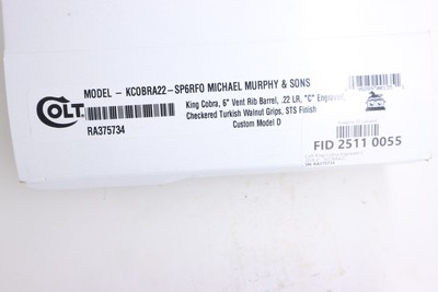 Colt King Cobra Factory Engraved C 22LR 6
