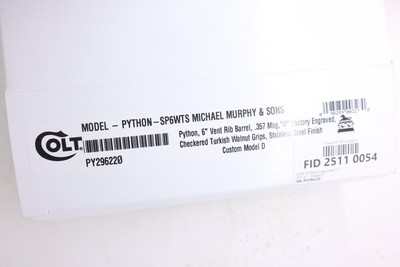 Colt Python Factory Engraved D 357 Mag 6