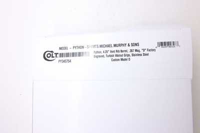 Colt Python Factory Engraved D 357 Mag 4.25