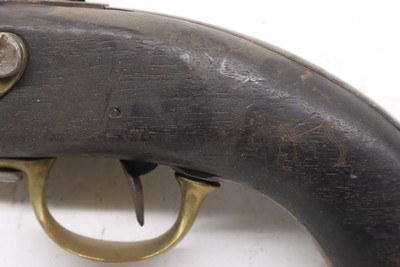 Unmarked percussion conversion from Flintlock Civil war 50 caliber pistol - Image 16 of 21