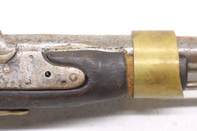 Unmarked percussion conversion from Flintlock Civil war 50 caliber pistol - Image 4 of 21
