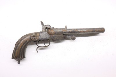 Spanish Pinfire Double Barrel Coat Pistol - Image 1 of 21