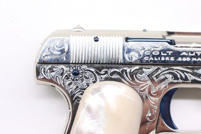 Colt 1908 Nickel Pearl factory engraved B Expert Custom shop - Image 3 of 18