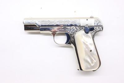 Colt 1908 Nickel Pearl factory engraved B Expert Custom shop - Image 16 of 18