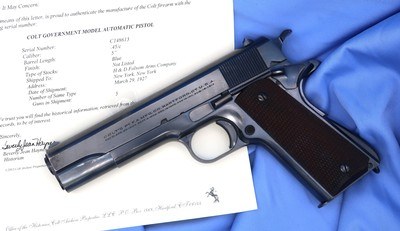 Colt Government Model 45ACP H&D Folsom Arms NY, NY ca. 1927 Excellent - Image 1 of 15
