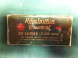 30 caliber Luger in Green Remington full box - 1 of 2