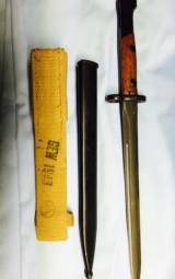 K-98 bayonet with frog and scabbord -mint -dated 1943-cloth frog for desert - 1 of 10