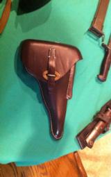 P-38 brown holster -dated 1940-excellent reproduction- 1 of 9