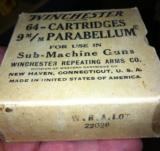 Full box of Winchester made sub-machine gun ammo -64 rounds-loaded hot for machine gun - 2 of 2
