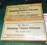 WWII Browning 9mm (Largo) long in unopened original 50 rd boxes - 1 of 4