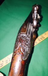 German/French 1800's Flintlock, Ivory inlays,raised carving
- 8 of 8