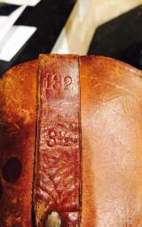 Cowboy holster -1920's tan leather -original etched scroling
- 3 of 6