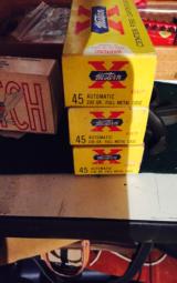 Yellow boxed 45 ACP -50 rds each-three boxes from 1950's-mint - 2 of 2
