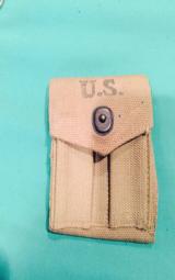 WWII G.I. two pouch canvas pack -dated 1942 - 1 of 2