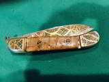 Vintage folding knife via release lever -profusely ornate blase and case
- 4 of 4