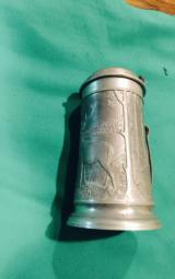 Ornately engraved German Beer Stein with hunting scences 100% coverage - 1 of 6