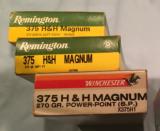 375 H&H Madnum -3 boxes 270 grain SP;one box 300 grain Silver Tip - 2 of 2