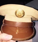 WWII class -A Visor cap -US Army Private-leather liner/straps-wool - 1 of 3