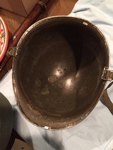 WWII American G.I. split bale steel helmet with liner w/soldigers name in it - 3 of 5