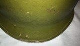 WWII American G.I. split bale steel helmet with liner w/soldigers name in it - 2 of 5