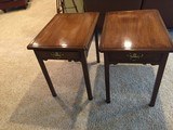 Matched pair of Mahagony end tables -labeled Kittinger of NEW YORK-Chippendale style - 3 of 4