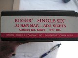 RUGER SUPER SINGLE SIX SSM REVOLVER CAL. .32H&R MAG. NEW IN BOX 6.5" BARREL - 4 of 13