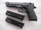 BERETTA MODEL 92F IN LIKE NEW ORIGINAL CONDITION WITH 2 HIGH CAPACITY MAGAZINES - 1 of 14