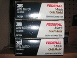 FEDERAL MATCH 308 WIN. GOLD MEDAL CIERA MATCHKING BTHP 168 GR GM308M - 1 of 20