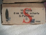 8 MM CALIBER NAZI'S 1938 PRODUCTION FOR WW24 ORIGINAL WITH SWASTICA MARKINGS - 3 of 12