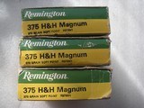 Remington cal. 375 H & H magnum 270GR soft point 3 BOXES 58 rds $130 - 4 of 7
