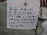 8 MM MAUSER (8X57) 198 GR FULL METAL JACKET MILITARY AMMO - 2 of 3