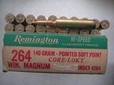 REMINGTON CALIBER 264 WIN. MAGNUM 140 GRAIN HI-SPEED POINTED SOFT POINT - 1 of 4