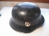 VET SOLDIER ACQUIRED SS MOD. 42 HELMET PICKED UP JUST OUTSIDE MUNICH IN THE WW2 END IN1945 - 1 of 13