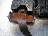 WW2 NAZI'S TRIPLE LEATHER MILITARY BELT AMMO PAUCHES IN EXSELLENT ORIGINAL CONDITION - 9 of 11