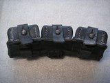 WW2 NAZI'S TRIPLE LEATHER MILITARY BELT AMMO PAUCHES IN EXSELLENT ORIGINAL CONDITION - 3 of 11