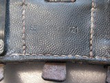 WW2 NAZI'S TRIPLE LEATHER MILITARY BELT AMMO PAUCHES IN EXSELLENT ORIGINAL CONDITION - 8 of 11