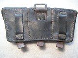 WW2 NAZI'S TRIPLE LEATHER MILITARY BELT AMMO PAUCHES IN EXSELLENT ORIGINAL CONDITION - 7 of 11
