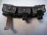 WW2 NAZI'S TRIPLE LEATHER MILITARY BELT AMMO PAUCHES IN EXSELLENT ORIGINAL CONDITION - 11 of 11
