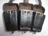 WW2 NAZI'S TRIPLE LEATHER MILITARY BELT AMMO PAUCHES WITH 30 ROUNDS NAZI'S AMMO - 10 of 16