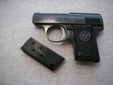 WALTHER MODEL 9 VEST POCKET, THE SMALLEST PISTOL IN CALIBER .25 ACP IN MINT ORIGINAL CONDITION