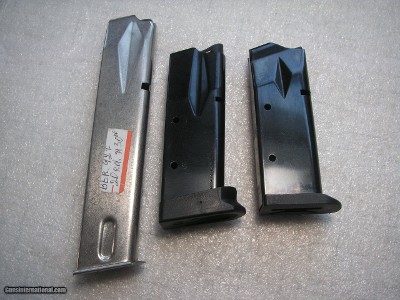 FOUR PISTOL MAGAZINES: KIMBER, MAUSER, BERETTA AND LAHTI IN LIKE NEW FACTORY CONDITION