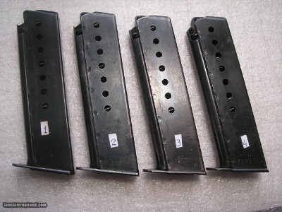 MAUSER MODEL P.38 E/135 STAMPED CALIBER 9MM MAGAZINES IN EXCELLENT WORKING CONDITION