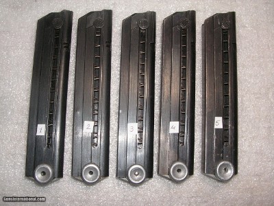 5 WW2 LUGER MAGAZINES IN EXCELLENT FACTORY ORIGINAL CONDITION